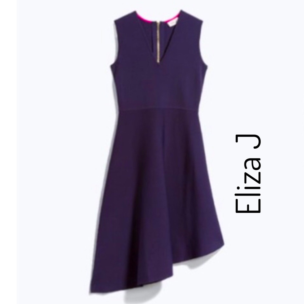 NWT • ELIZA J • Sleeveless Asymmetrical Dress • Navy • Large